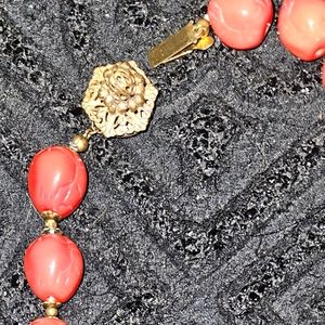 ONE-OF-A-KIND SIGNED MIRIAM HASKELL ORANGE CORAL NECKLACE